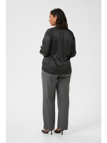 KAFFE curve Bluse langarm KClena Regular fit in Black/Steeple Gray Dot