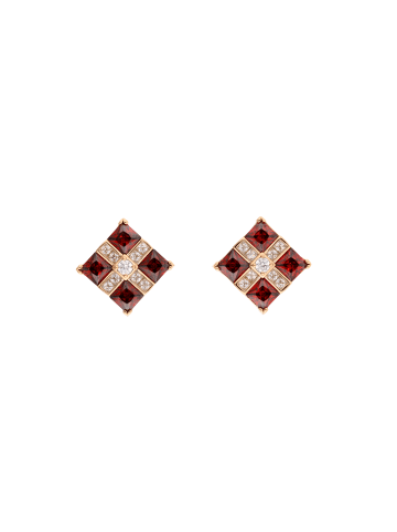NAEMI Women Earrings in Rose Gold Red
