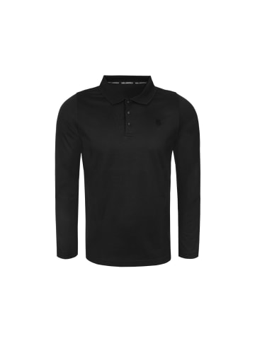 Karl Lagerfeld Langarm-Poloshirt 745000 in schwarz