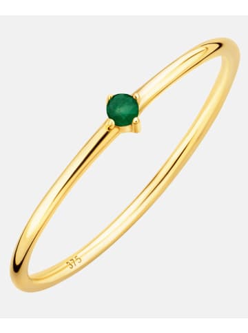 Diamant L'éternel Ring aus 375 Gelbgold mit Smaragd