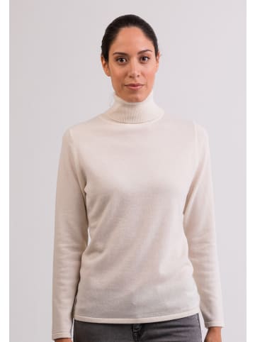 CASH-MERE.CH Rollkragen Pullover in Weiss