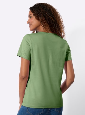 WITT WEIDEN Kurzarmshirt in eucalyptus + ecru