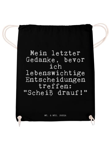 Mr. & Mrs. Panda gym rucksack Mein letzter Gedanke, bevor... mit... in Schwarz