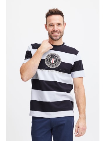 FQ1924 T-Shirts FQTom SS stripe tee w logo print 21900645 modernes T-Shirt mit Print in Blau