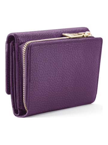 Lazarotti Bologna Leather XL Geldbörse mit Zip-Around Fach Leder 14 cm in purple