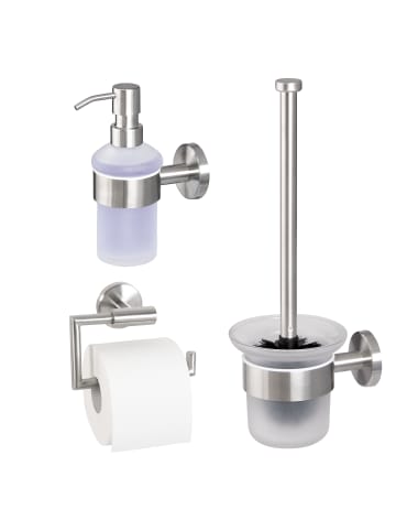 bremermann Badezimmer Zubehör-Set PIAZZA 3tlg. ca. 14,5 x 35 x 11,5 cm (B/H/T)