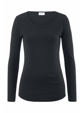 Hessnatur Softrib Longsleeve in schwarz