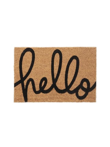 relaxdays Fußmatte "Hello" in Natur/ Schwarz - (B)60 x (T)40 cm
