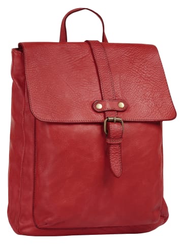 Samantha Look Rucksack echt Leder in rot