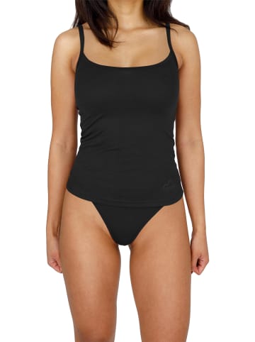 Normani Outdoor Sports Damen Merino Top mit Spagettiträgern Kyneton in Schwarz