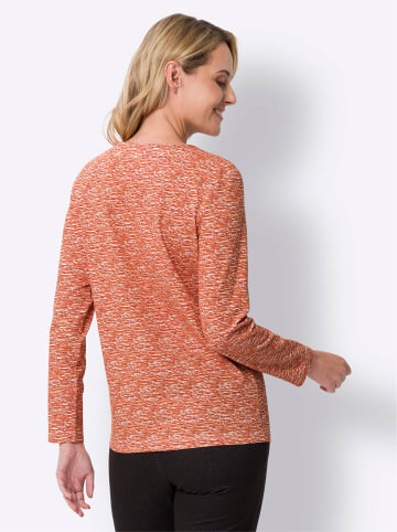 Sieh an! Langarmshirt in terra-ecru-bedruckt