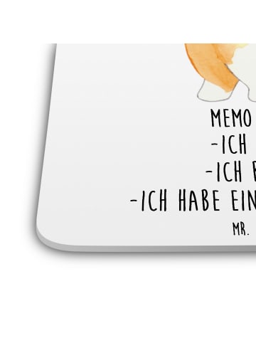 Mr. & Mrs. Panda Untersetzer für Gläser Corgi Po mit Spruch in Weiß