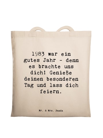 Mr. & Mrs. Panda Tragetasche Spruch 1983 Geburtstag mit Spruch in Weiß
