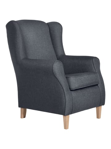 58 aufm Kessel OHRENSESSEL Karlen Bezug Flachgewebe Buche natur / denim