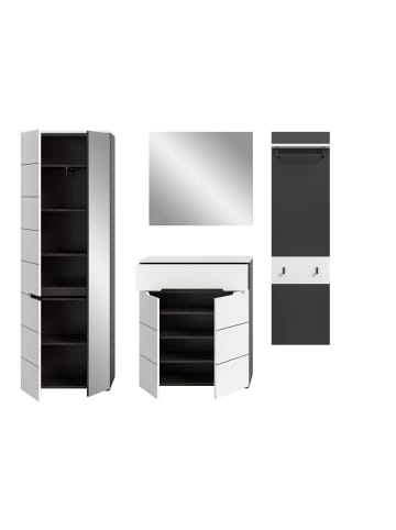 ebuy24 Garderobenmöbel Canu Weiß 220 x 37 cm