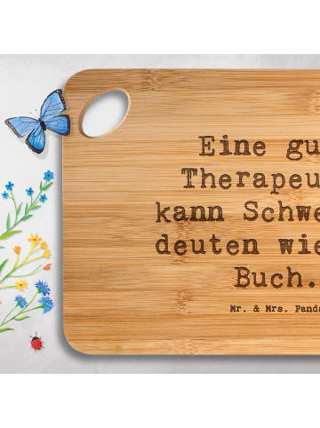 Mr. & Mrs. Panda Holzbrett Spruch Therapeutin Weisheit mit Spruch in Braun