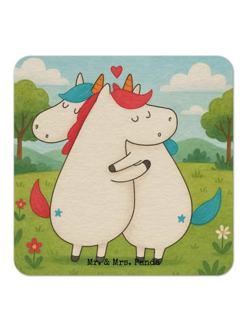 Mr. & Mrs. Panda Tischuntersetzer Einhorn Mitteilung Design ohne... in Weiß