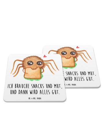 Mr. & Mrs. Panda Untersetzer Set Spinne Agathe Sandwich mit Spruch in Weiß