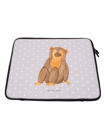 Mr. & Mrs. Panda Laptop Tasche Affe ohne Spruch in Grau Pastell