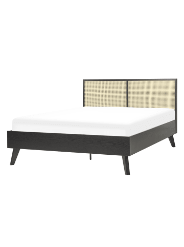 Beliani 2-tlg Doppelbett MONPAZIER in Schwarz/Braun