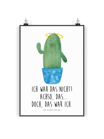 Mr. & Mrs. Panda Bild Kaktus Heilig mit Spruch in Weiß