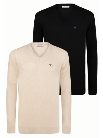 Felix Hardy Pullover in Beige-Schwarz
