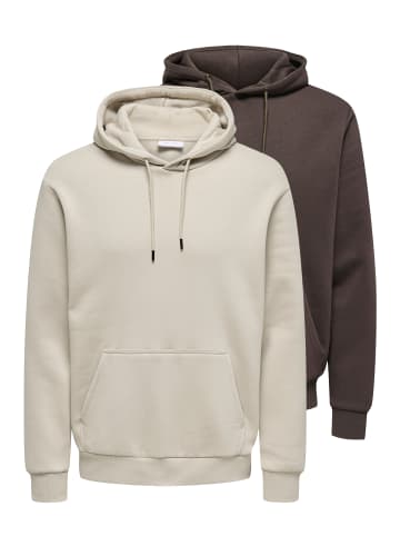 ONLY & SONS Sweatshirt / Hoodie Ceres in Braun / creme