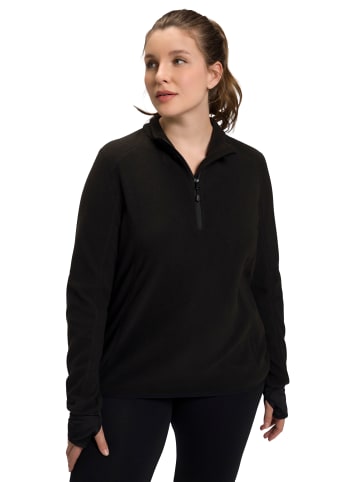 Ulla Popken Fleece-Shirt in schwarz