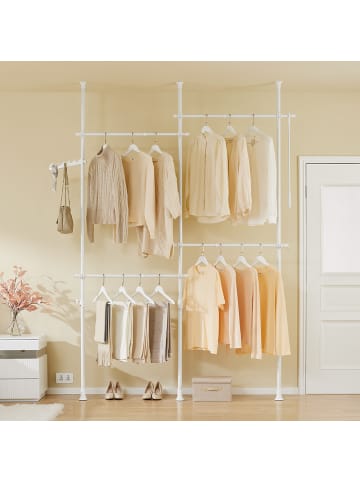 SoBuy Kleiderständer in Mattweiß - (W) 62 x (H) 295 x (L) 126 cm