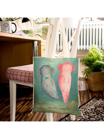Mr. & Mrs. Panda Beuteltasche Axolotl Liebe Design ohne Spruch in Weiß