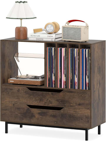 COSTWAY Plattenspielerständer in Braun