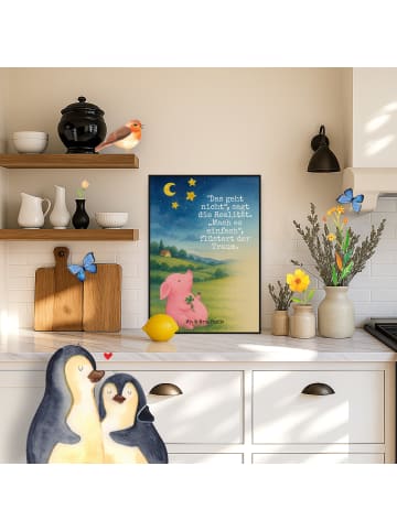Mr. & Mrs. Panda Poster Schwein Glück Design mit Spruch in Weiß