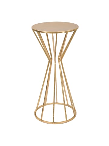 Mauro Ferretti Runder Tisch aus goldfarbenem Metall, Ø 38 x 80 cm