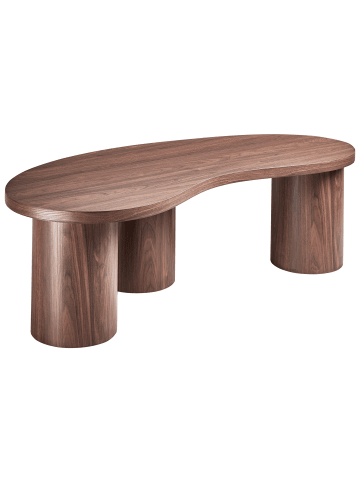 Beliani Couchtisch EASTON in Braun - (W) 130 x (H) 40 x (L) 52 cm