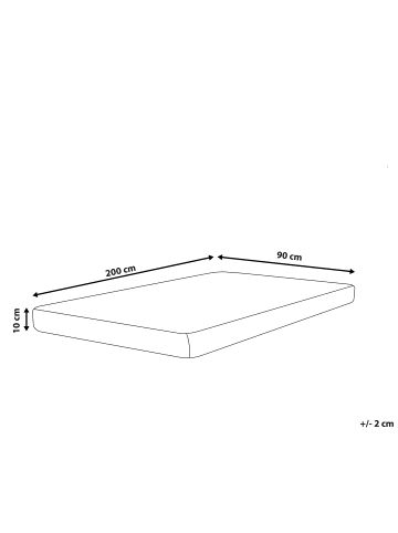 Beliani Matratze PICCOLO in Grau/Weiß - (W) 90 x (H) 10 x (L) 200 cm