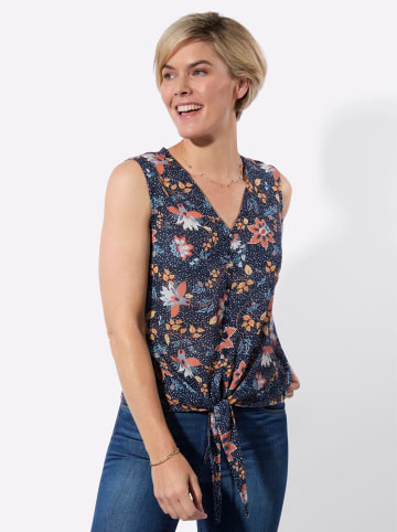 WITT WEIDEN Blusentop in marine-gelb-bedruckt