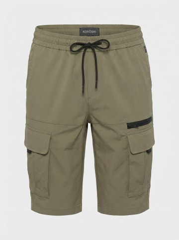 KOROSHI Herren kurze technische cargo-jogger in khaki