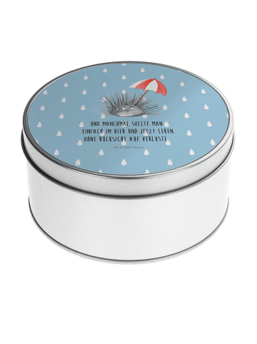 Mr. & Mrs. Panda Erinnerungsbox Seeigel mit Spruch in Blau Pastell