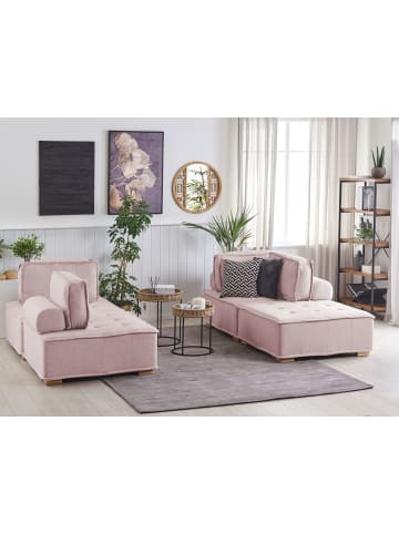 Beliani 4-tlg Modulsofa TIBRO in Rosa/Braun