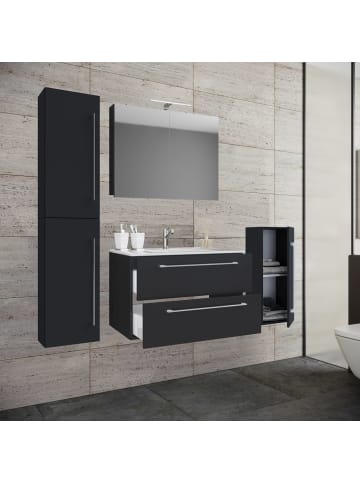 ebuy24 Spiegelschrank Badinos Schwarz 146 x 46 cm