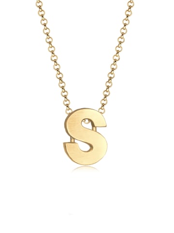 Elli Halskette 925 Sterling Silber Buchstabe, Buchstabe - S in Gold