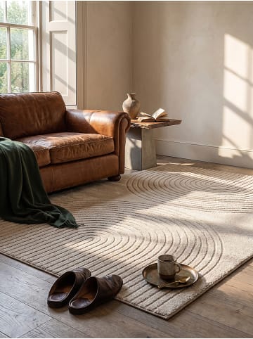 KADIMA DESIGN Teppich Kurzflor Geometrisch pflegeleicht Wohnzimmer Schlafzimmer Flur in Beige