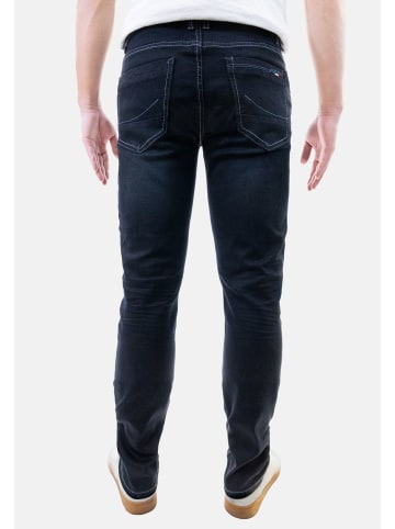 Jaylvis Regular Denim Jeans mit Kontrastnähten und Falten in Dunkelblau