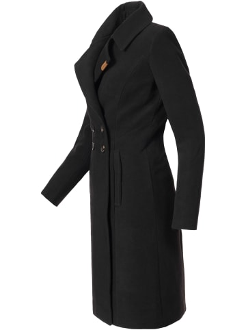 Navahoo Wintermantel Wooly in Schwarz