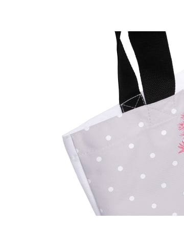 Mr. & Mrs. Panda Strandtasche Axolotl Hurra mit Spruch in Grau Pastell