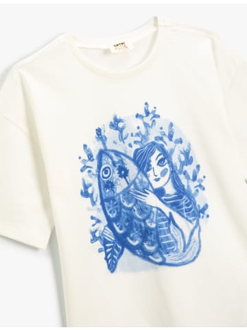 KOTON T-shirt in Ekru