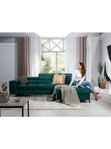 MF Design Ricky Recamiere Rechts in Flaschengrün -  (L) 205 x (B) 281 x (H) 88 cm