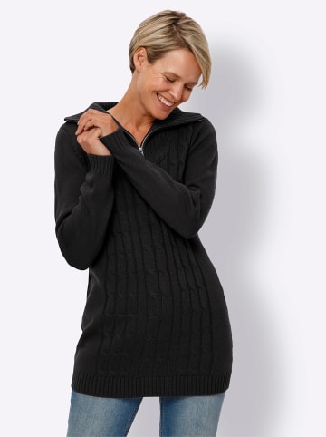 Sieh an! Longpullover in schwarz