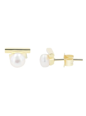 Damen Ohrringe – Ohrstecker aus 925 Silber mit Perle in gold