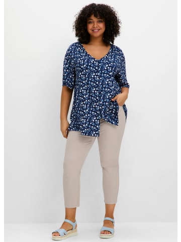 sheego Shirt in tiefblau-gemustert